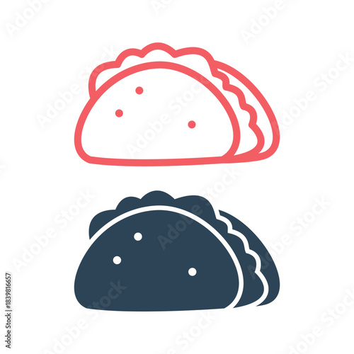 Taco icons set food logo template