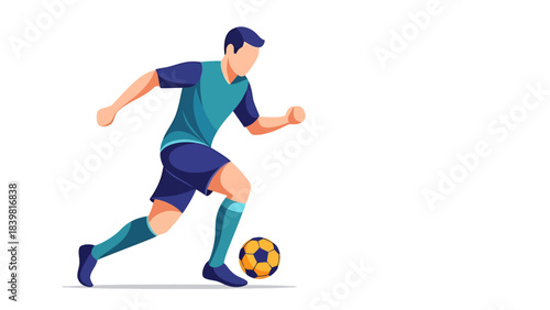 Dynamic Athlete Dribbling a Ball