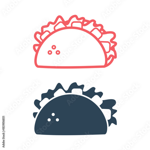 Taco icons set food logo template