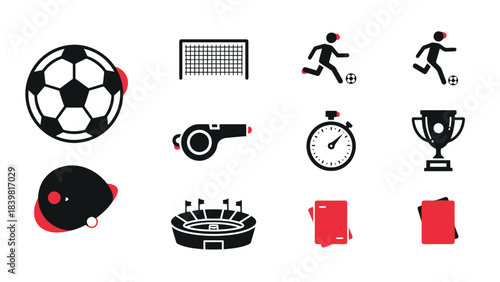 Young People Playing Soccer and Celebrating Victory on a Sports Field