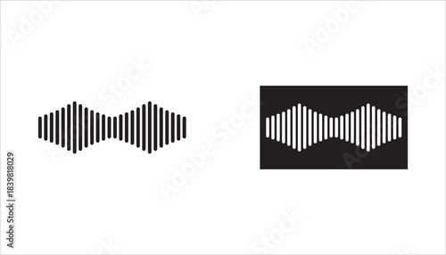 icon set Podcast sound waves and audio sound waves from voice message recordings, vector icons. Music player sound waves and mobile phone voice message sound waves.

