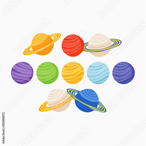Eight Planets Illustration