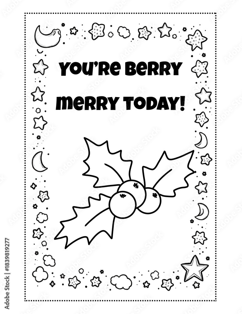 Obraz premium Cute Christmas Kids Lunch Box Notes Printable Set for Parents. Fun printable Christmas lunch box notes with cute doodle borders and positive messages to brighten your Childs school day