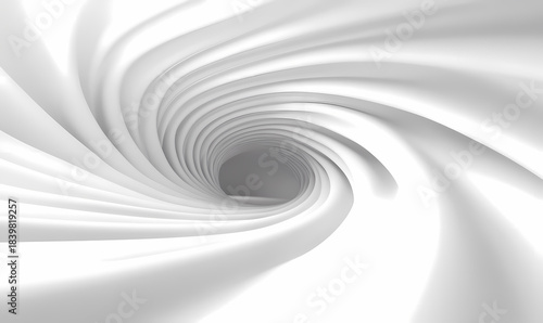 Fototapeta Naklejka Na Ścianę i Meble -  Abstract White Spiral Tunnel