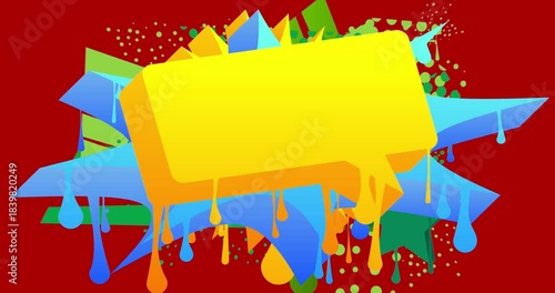 Graffiti speech bubble animation. Abstract modern Messaging sign street art decoration video, Discussion icon performed in urban painting style.