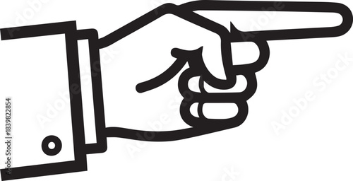 Hand Pointing Right Icon Isolated on Transparent Background