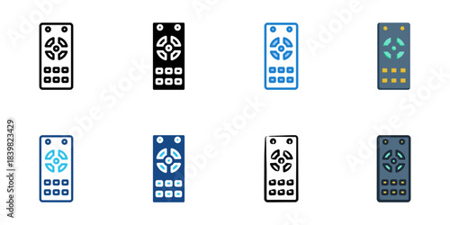 Remote control icon set multiple style vector collection. Editable Stroke 
