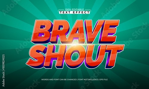 brave shout editable text effect