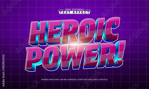 heroic power editable text effect
