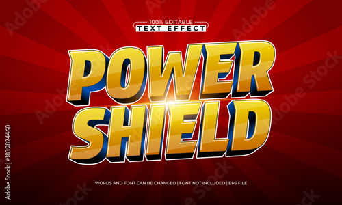 power shield editable text effect