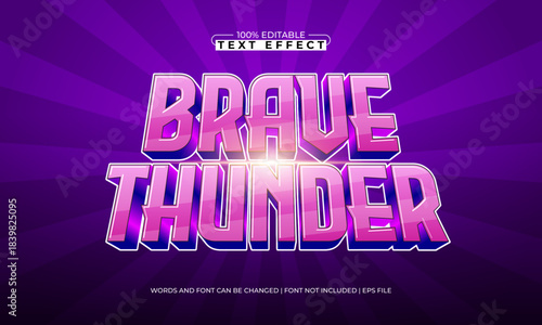 brave thunder editable text effect