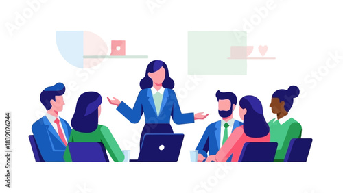 Diverse Business Team in a Modern Meeting, Presenting Ideas and Collaborating