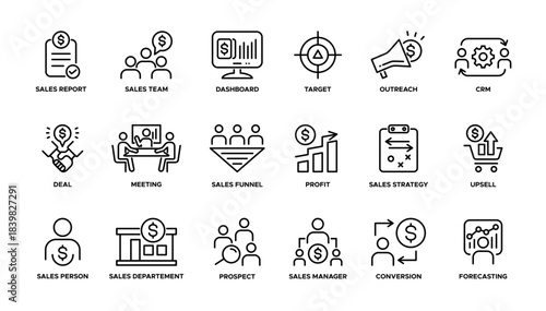 Sales Team icons pack collection. Vector illustration