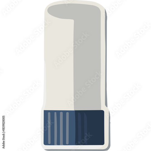 Medical Inhaler Device For Asthma Relief With Blue And White Colors On A Simple Isolated Background