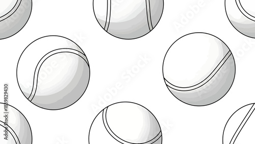 Seamless Pattern of Tennis Balls in Classic White and Yellow Design