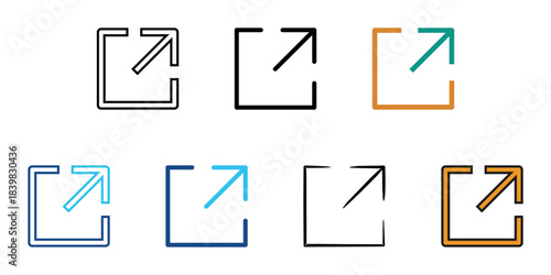 Share icon set multiple style vector collection. Editable Stroke 

