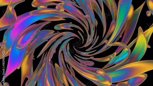 Hypnotic Swirl: A vibrant, mesmerizing display of colors in a swirling pattern creates a captivating visual experience, evoking a sense of dynamism and artistic flair.