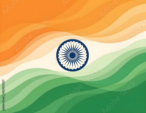 Digital artwork representing the Indian tricolor national flag. Ideal for Republic Day, Independence Day, patriotic posters, banners, greeting cards, backgrounds, presentations, and event promotio