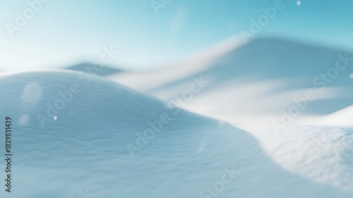 Fototapeta Naklejka Na Ścianę i Meble -  Minimal Snow Dune Soft Winter Landscape