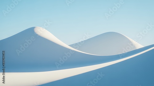 Fototapeta Naklejka Na Ścianę i Meble -  Minimal Snow Dune Winter Background