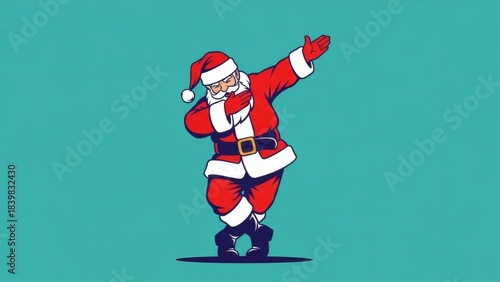 Santa Claus Dancing Pop Culture Move Flat Vector