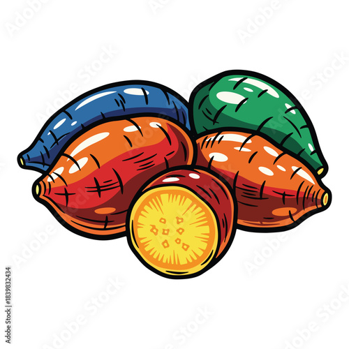 Vibrant Sweet Potatoes and Yams A Wholesome Autumn Harvest Bounty for Delicious Feasts