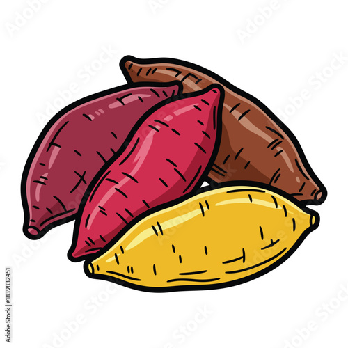 Vibrant autumn harvest sweet potato group, perfect for seasonal recipes and healthy eating