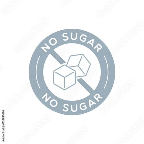 Vector Round No Sugar Label