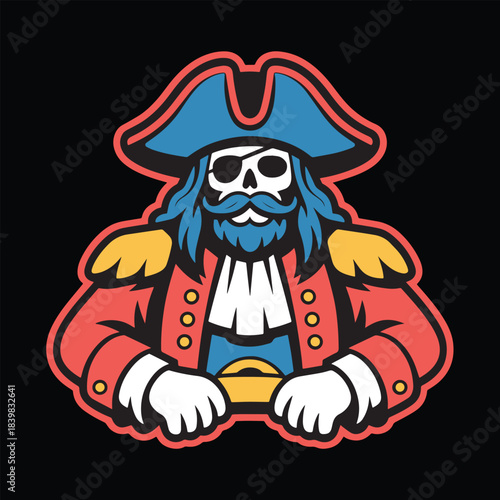 Pirate captain mascot logo