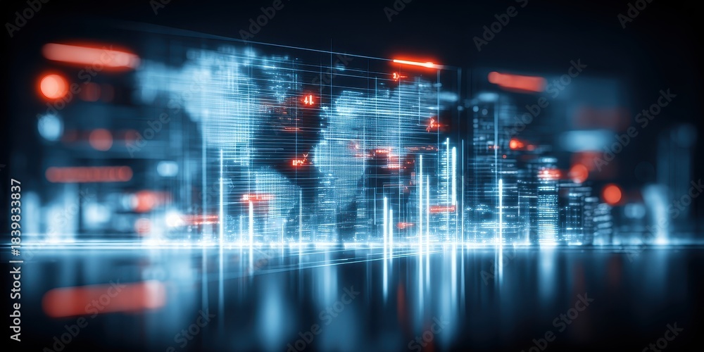 Fototapeta premium A complete cyber sanctuary where computing threads pulse worldwide and the mind scan finds rooted trust and value