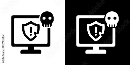 Security Breach Icon Flat Style Vector Illustration
