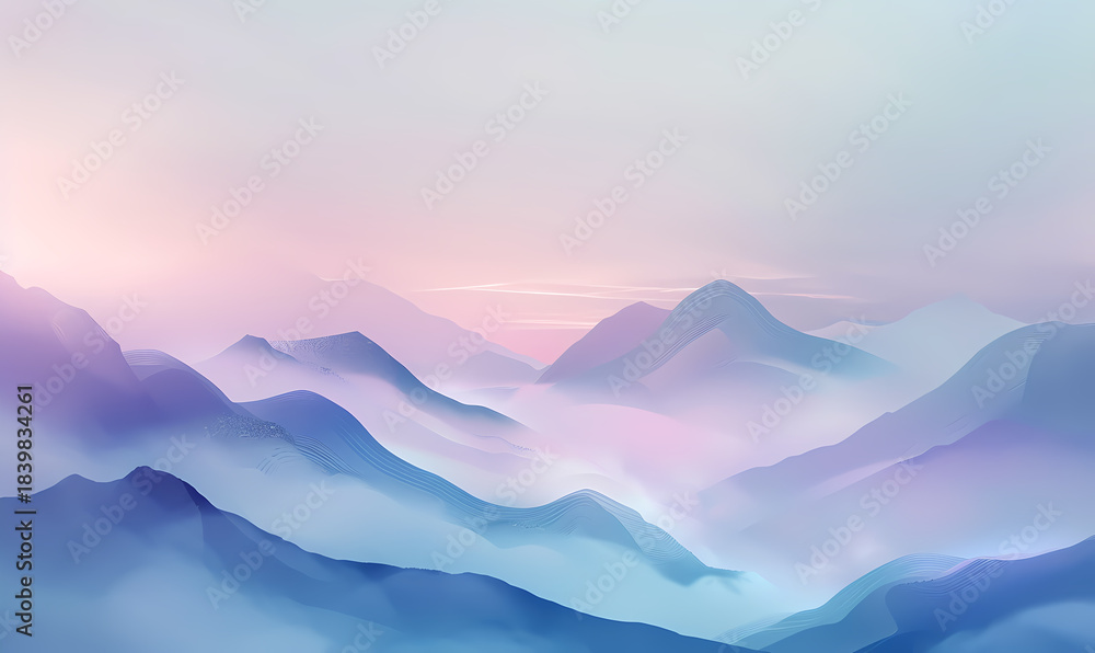 Fototapeta premium Misty Mountain Sunrise Landscape