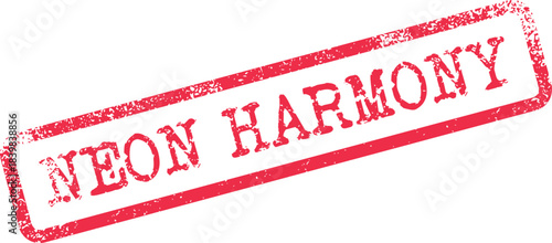 NEON HARMONY Red Distressed Rubber Stamp for Approval or Branding Purposes
