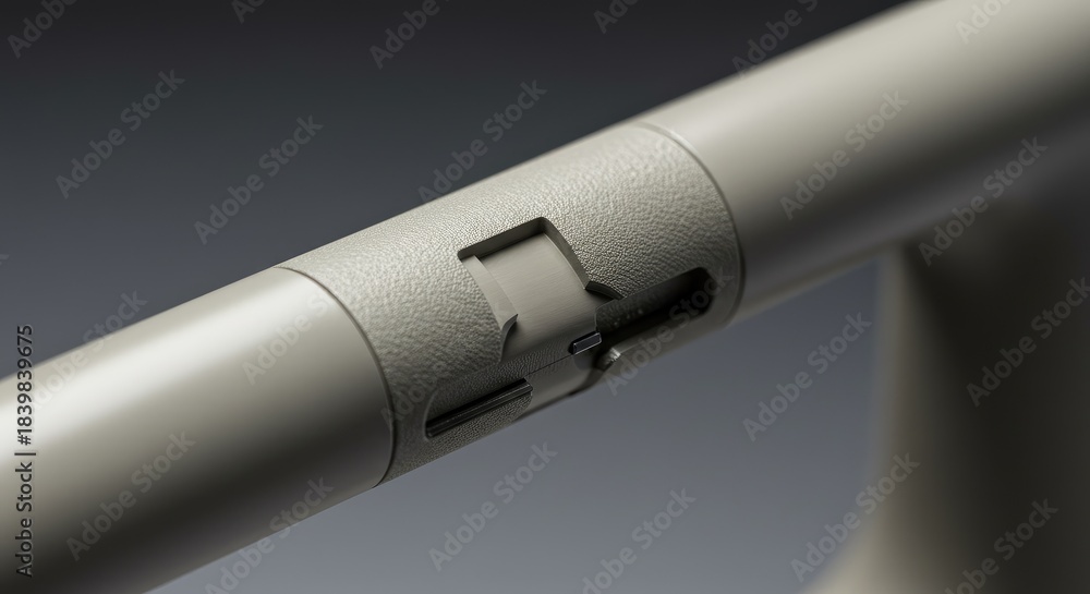 Fototapeta premium Close-up Detail of a Modern, Textured Cylinder Handle