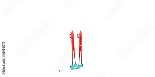 Abstract digital illustration of red spikes and a teal geometric form
