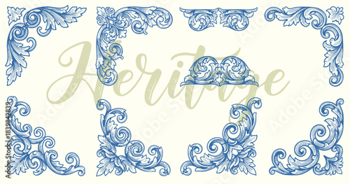 Vintage Baroque Victorian frame border, frame flower pattern vector floral engraved scroll ornament leaf retro decorative design. filigree calligraphic heraldic shield swirl