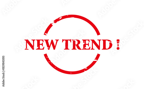 NEW TREND ! - Red Rubber Stamp with text NEW TREND !
