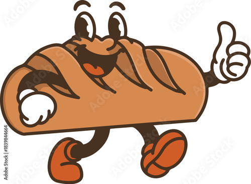mascot croissant vector logo cartoon