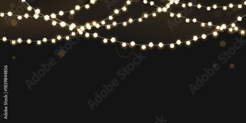 Warm glowing string lights create a festive and cozy atmosphere