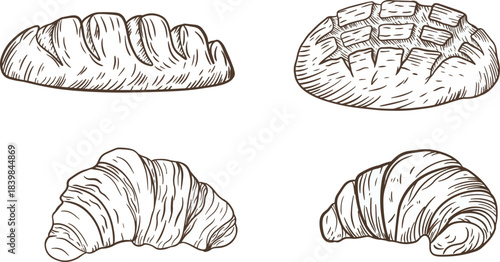 logo bakery bread lineart vector illustration