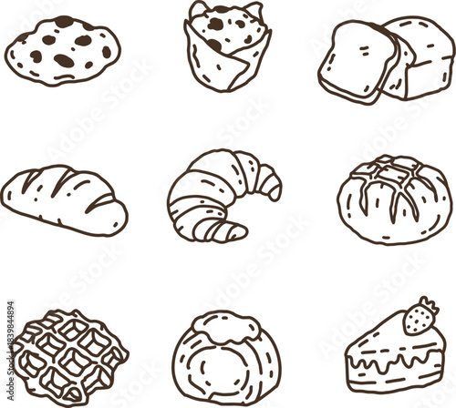 logo bakery bread lineart vector illustration