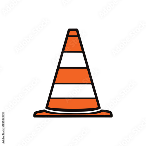 Traffic Cone Used for Road Safety and Construction Warning.