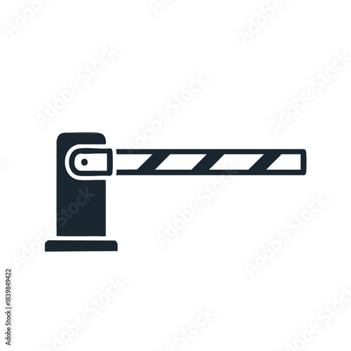 Minimalist icon of a barrier gate for traffic control.