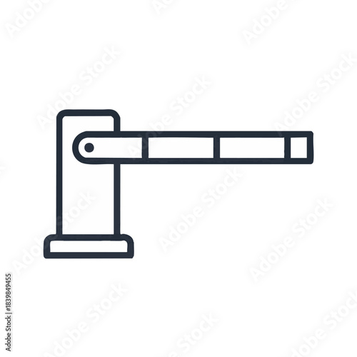 Minimalist Illustration of a Barrier Gate Used for Traffic Control.