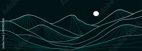 Mountain line arts illustration. Hand drawn style. Abstract mountain contemporary aesthetic backgrounds landscapes. use for print art, poster, cover, banner, template