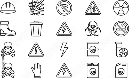 Ultimate Mega Business, Finance, Global, Safety, and Food Line Icons Vector Set, Covering Eye Care, Waste Management, Insurance Policy, and Growth Strategy Symbols.