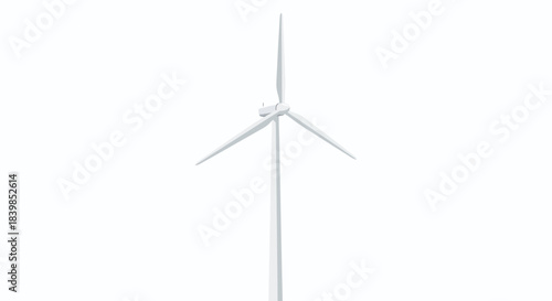 Wind Turbine Green Landscape Illustration