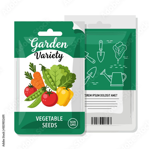 vector illustration of a one pack of garden seed vegetable