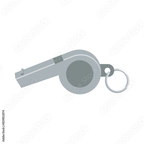 metal whistle isolated on white background