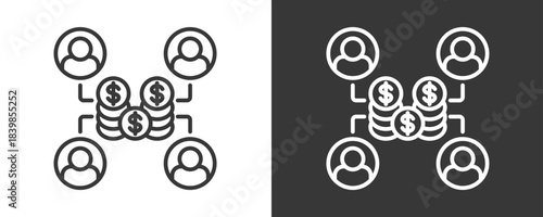 Crowdfunding Icon Set Vector Collection Isolated In Black And White